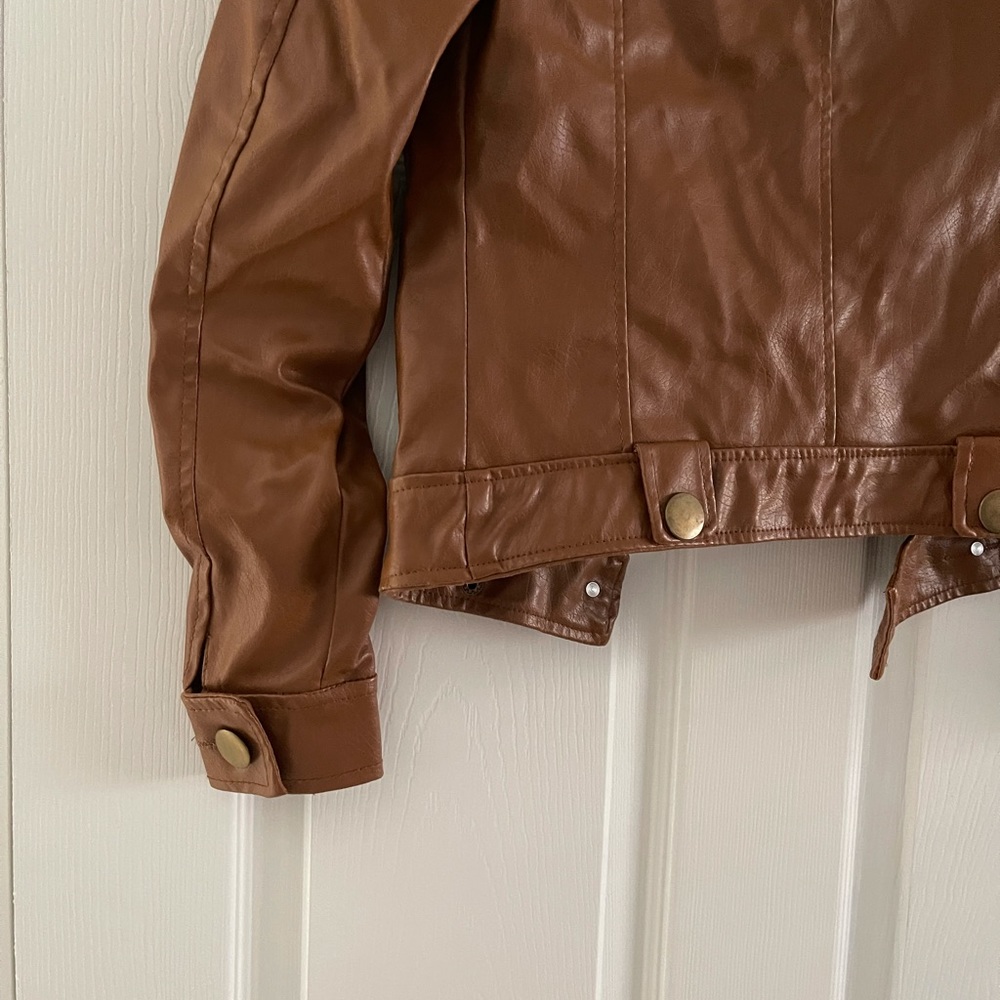 Dark Brown Leatherette Jacket - Picture 2 of 9